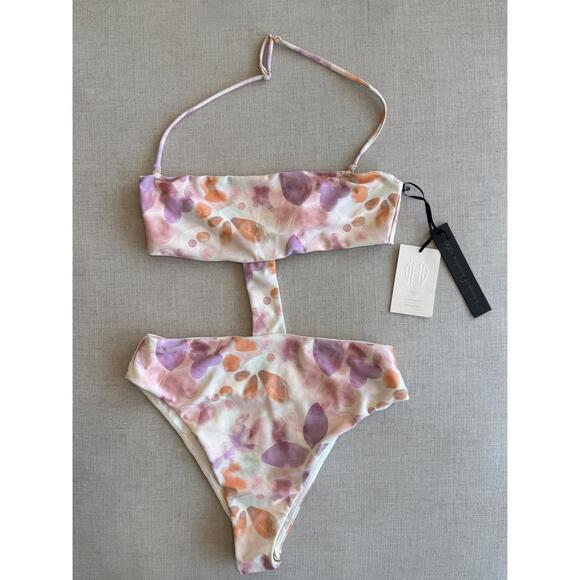 Sofia Richie x House of Harlow 1960 Kodi One Piece 70s Watercolor Medium - Picture 2 of 7